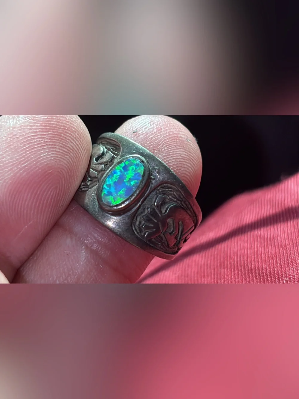 Julios Burbank Sterling Silver Ring Opal